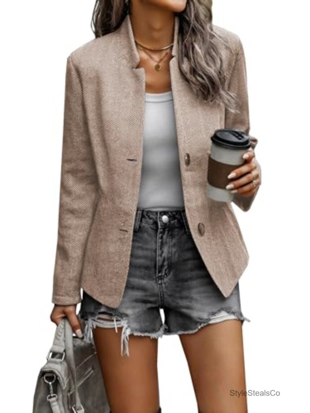 Women's Long Sleeve Open Front Casual Blazer Coat Business Work Office